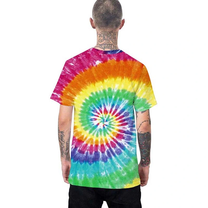 Wholesale Custom Unbranded Short Sleeve Oversize Round Neck Mens Tie Dye T Shirts