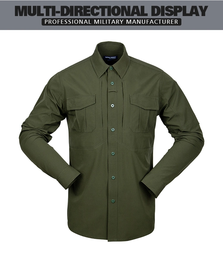 Quick Drying Army Green Tactical Long Sleeve Shirt