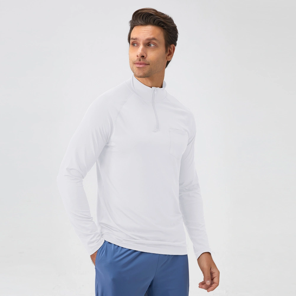 Men&prime;s Fitness Clothing Standing Collar Sports Sweatshirt Fitness Long Sleeve Quick Dry Running Top