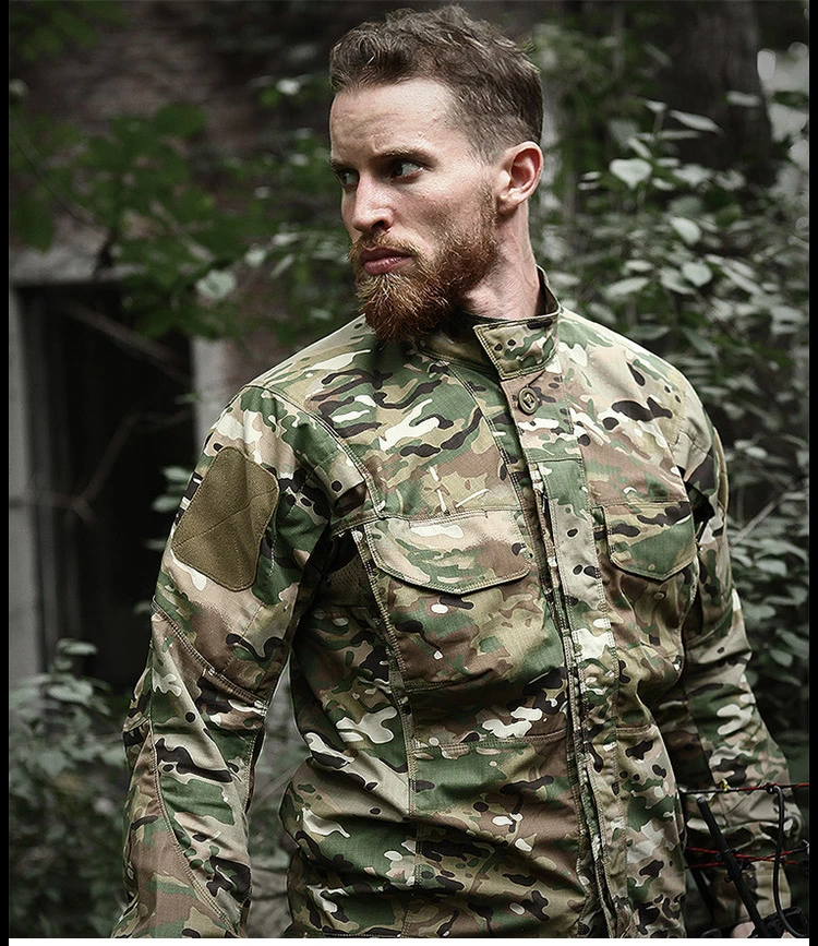 Sabado Outdoor Hiking Sports Summer Tactico Long Sleeve Men&prime;s Shirts Green Black Quick Dry Tactical Camouflage Shirt