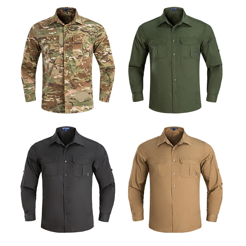 Green Outdoor Rip-Stop Training Tactical Long Sleeve Shirt