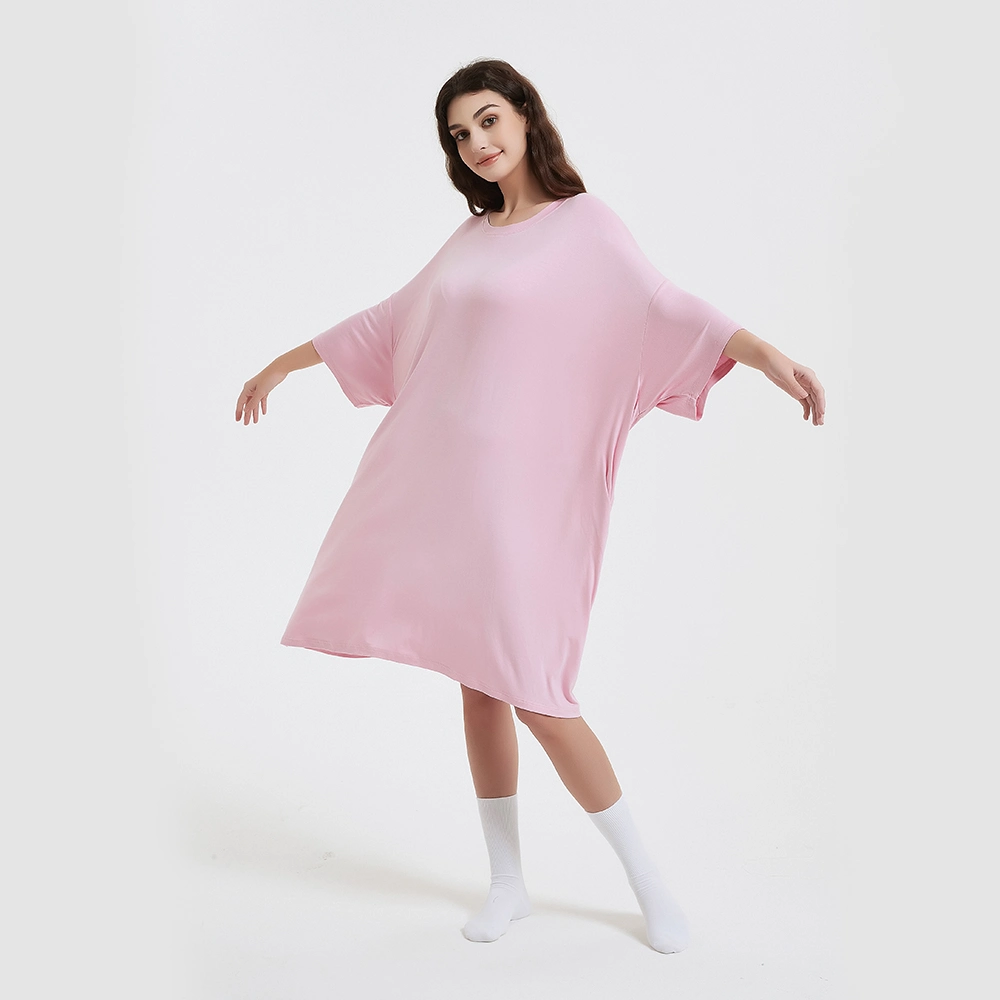 Original Factory Soft Bamboo Pajamas Long Sleeve Night Oversize T-Shirt Comfortable Sleepwear Sleep Dress Sleep Tee