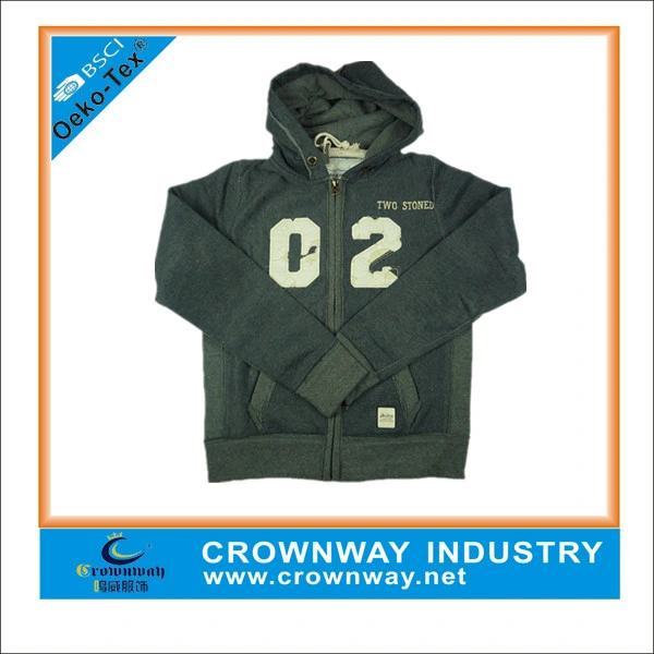 Zip-up Cardigan Hoody Sweater with Custom Screen Printing