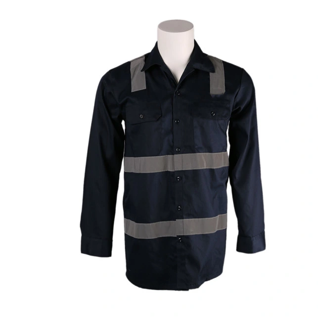 7oz Cotton Flame Retardant Long Sleeve Shirt with Reflective Tape