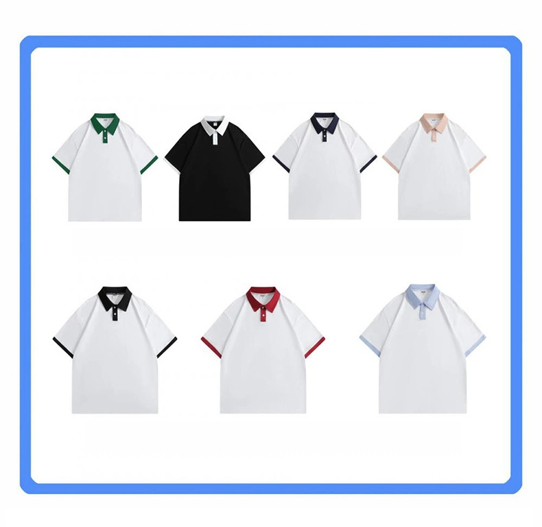 Oversized Blank Men&prime;s Short-Sleeved Mens Polo Shirts T-Shirt Pique Cotton High Quality