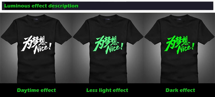 Illuminate for Men Tshirt Luminous Tshirt Wholesale Custom Reflective Glow in Dark Heat Transfer Print Vinyl Sublimation Blanks Casual