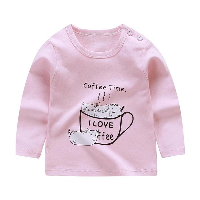 Baby Cute T Shirt Long Sleeve Cartoon Clothing Boys Tee Tops Soft Girl Casual Cotton Bottoming Shirt