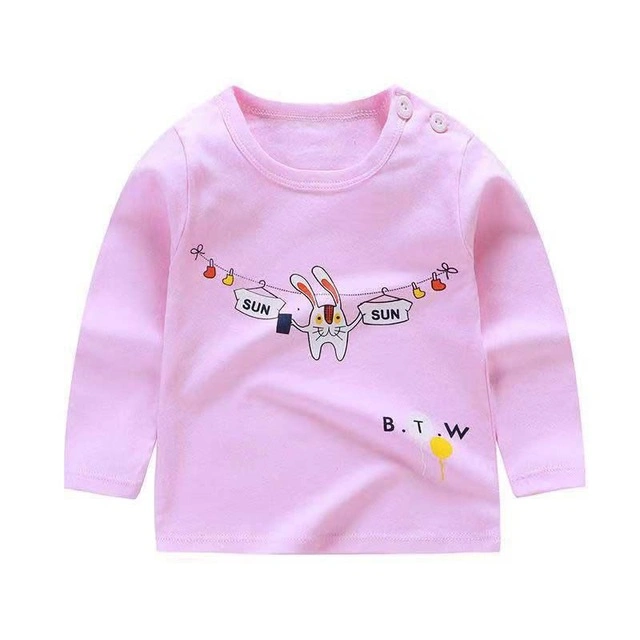 Baby Cute T Shirt Long Sleeve Cartoon Clothing Boys Tee Tops Soft Girl Casual Cotton Bottoming Shirt