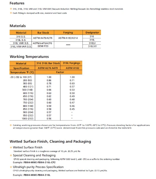 Swagelok Type Stainless Steel Ultrahigh Purity Fitting Long Arm Butt Weld Fitting 3/8 1/2 in. 3-Way Tee