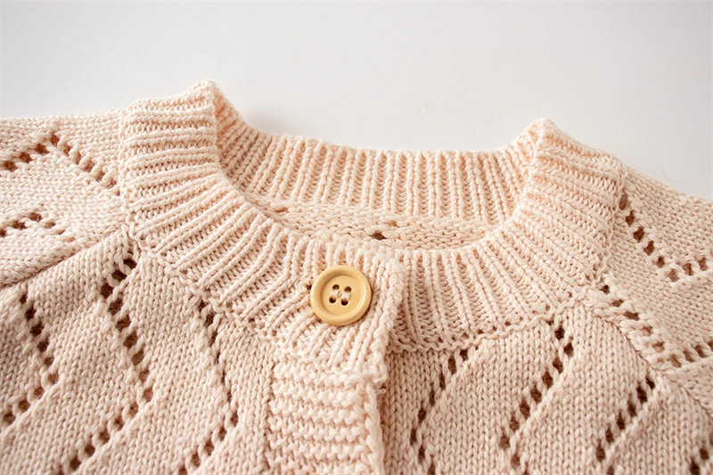 Spring and Summer Thin Hollow Jacket Shawl Baby Knitted Cardigan Sweater Girls