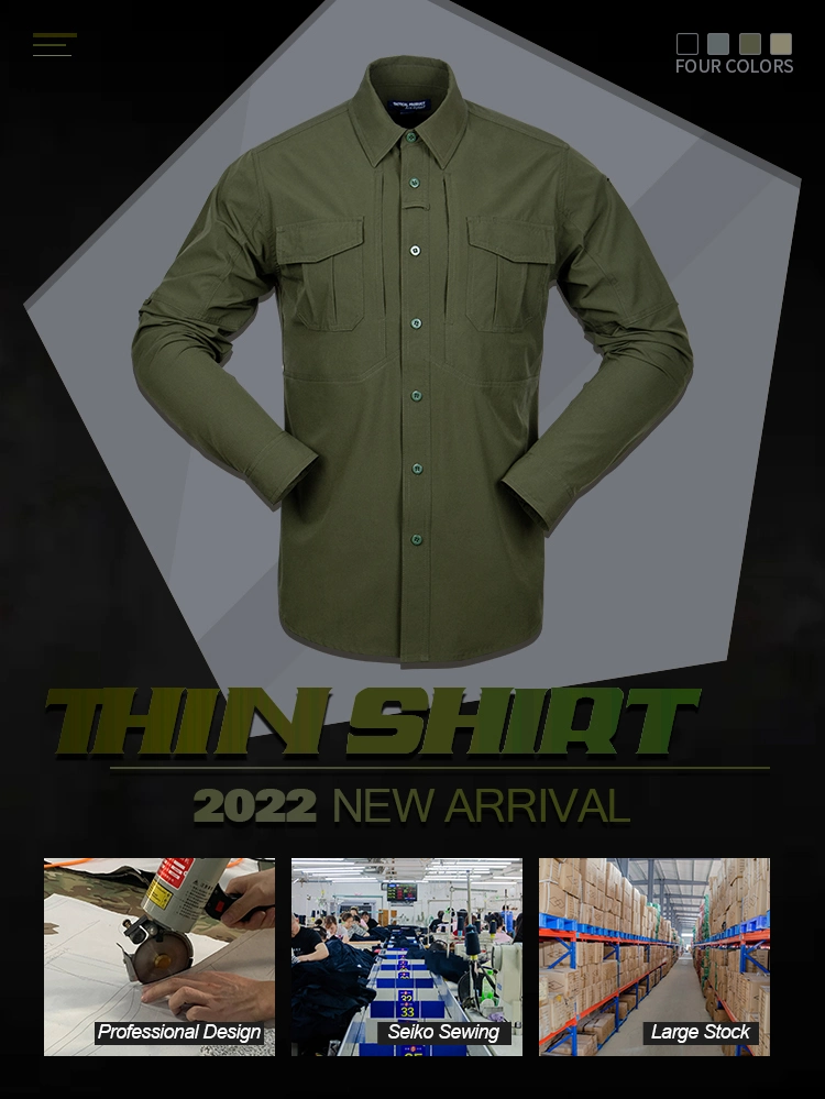 Quick Drying Army Green Tactical Long Sleeve Shirt