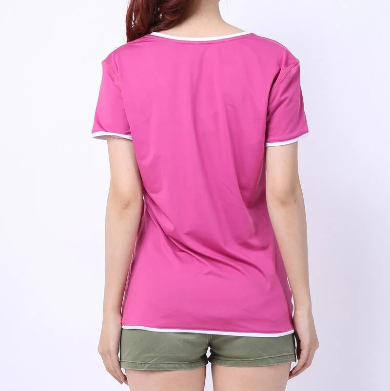 OEM Women Printing Round Neck Tshirt with Custom Logo