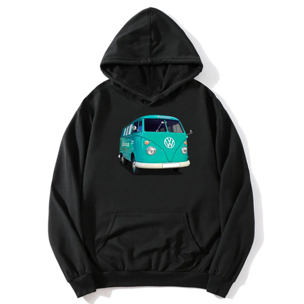 Oversized Black Digital Print Pullover Hoodie