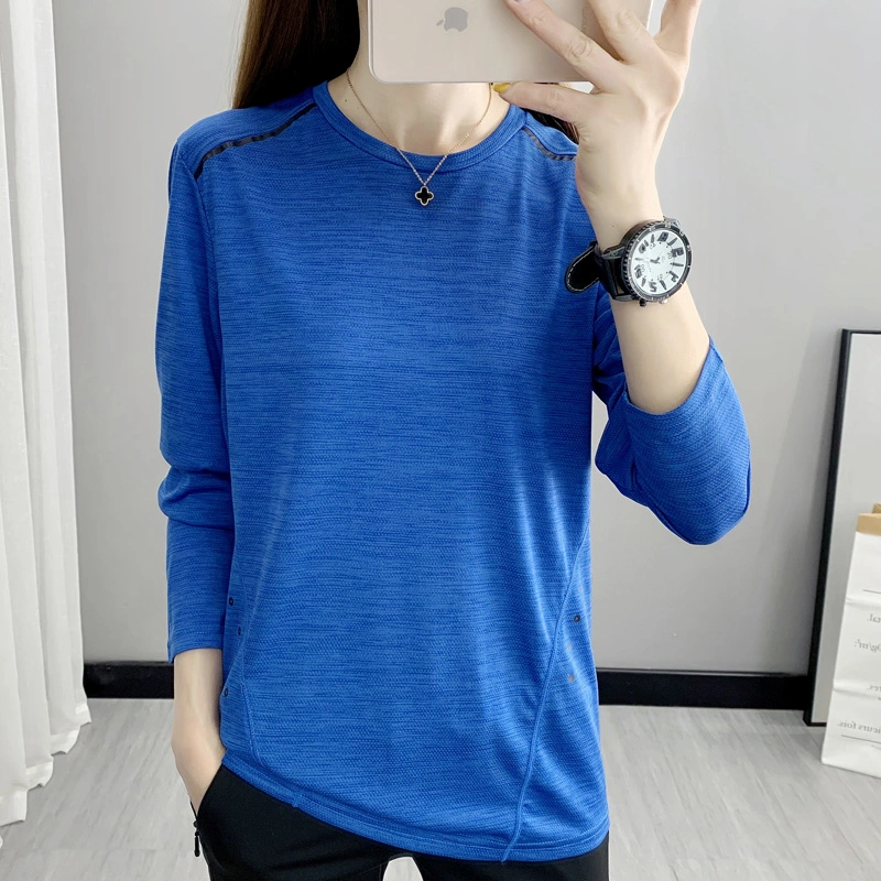 Outdoor Cationic Moisture Absorption Sweat-Wicking Quick-Drying T-Shirt Women&prime;s Long Sleeve