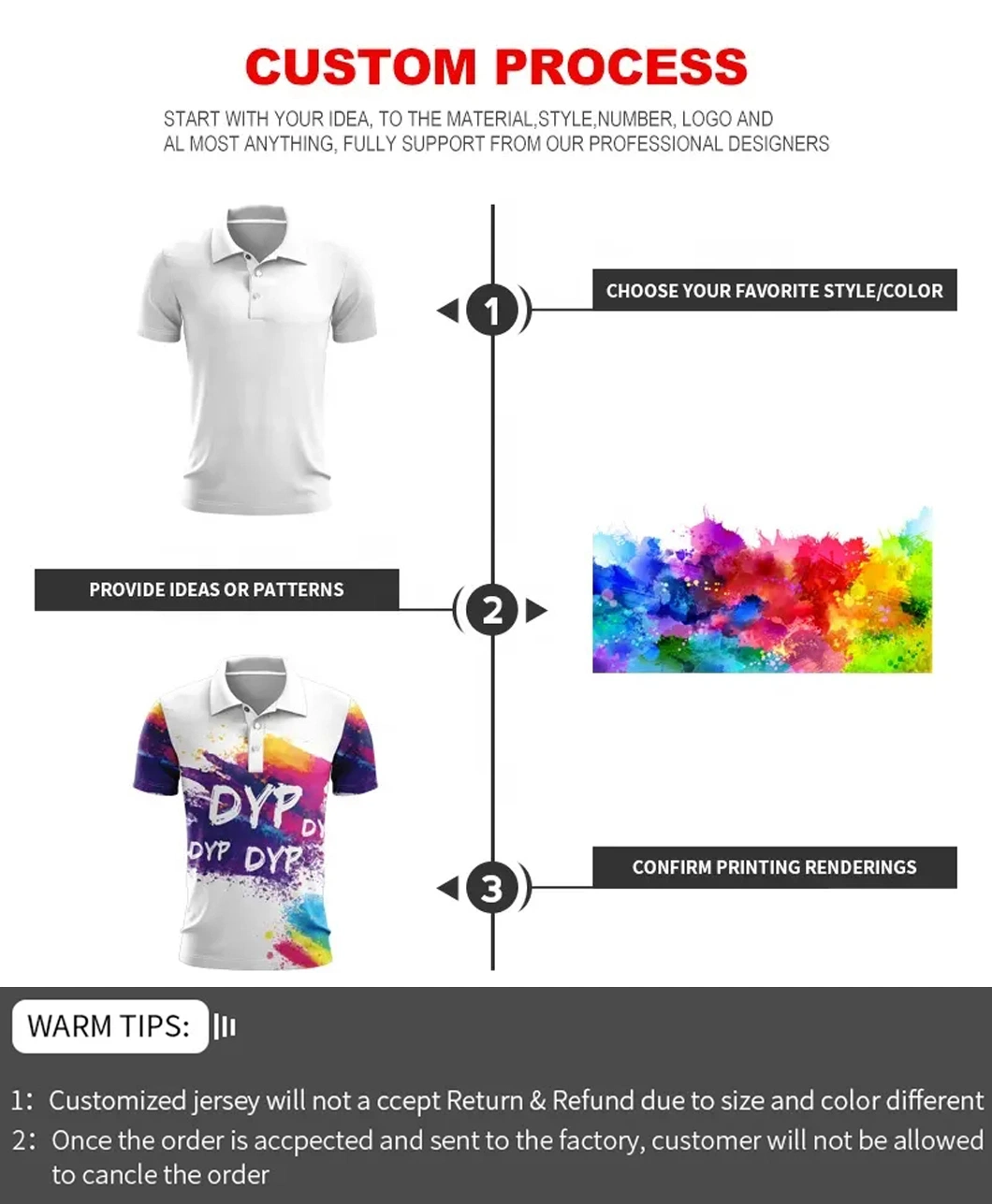 Running Jersey Sublimated Custom T-Shirts 100% Polyester Sublimation Polo Shirt