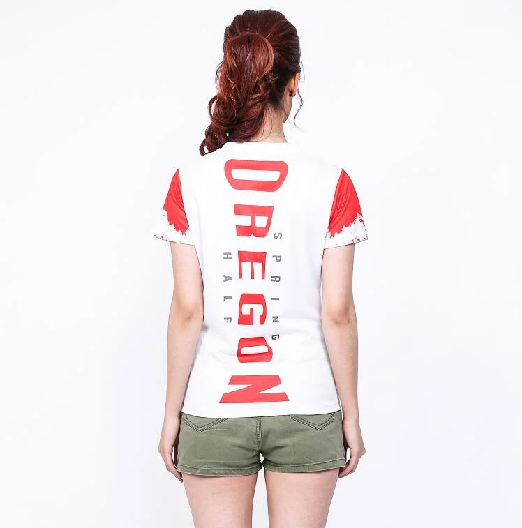 OEM Women Printing Round Neck Tshirt with Custom Logo