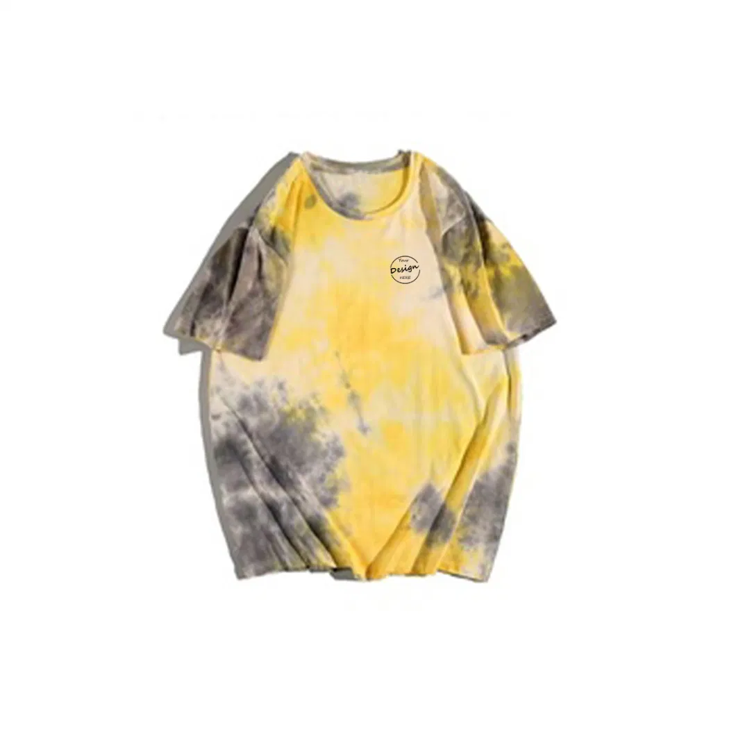 Wholesale Custom Print Supply High Quality 100 Cotton Fabric Tie-Dye Tshirt Mens Custom Tie Dye T Shirt for Men