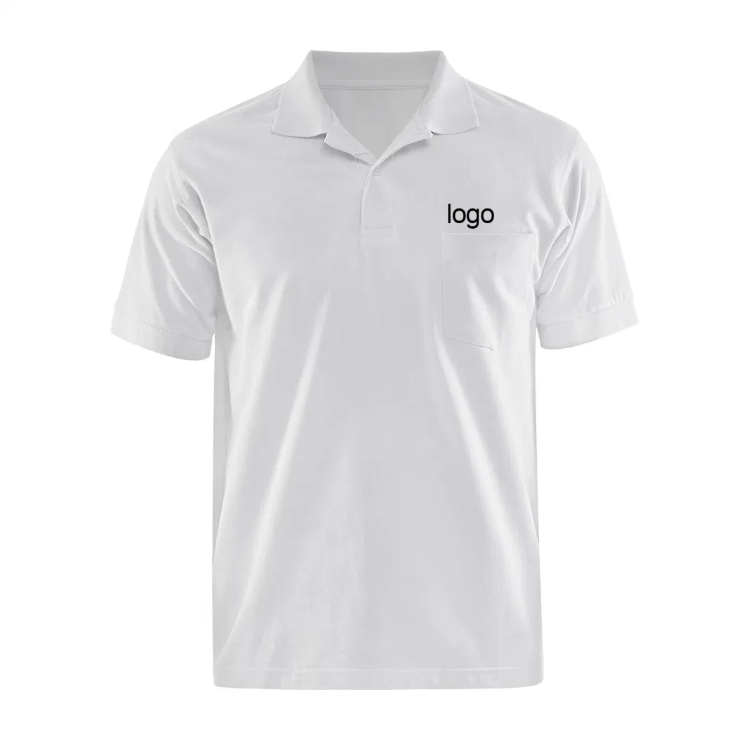 Custom Embroidered Logo Polo T Shirts Unisex Short Sleeves Polyester and Spandex Mens Golf Polo Shirt