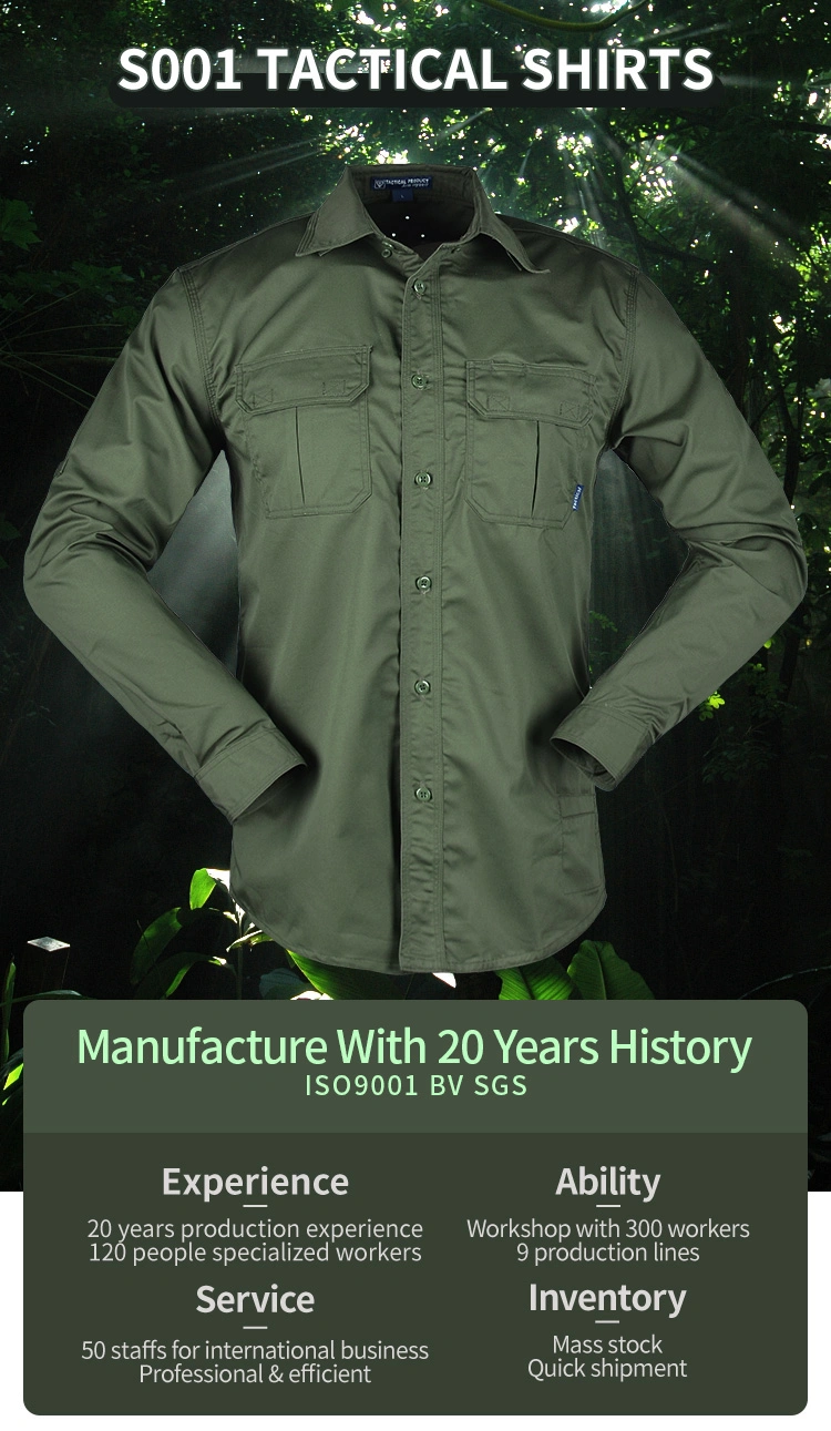 Olive Green Tactical Long Sleeve Shirt Army Suit Tactical Shirt