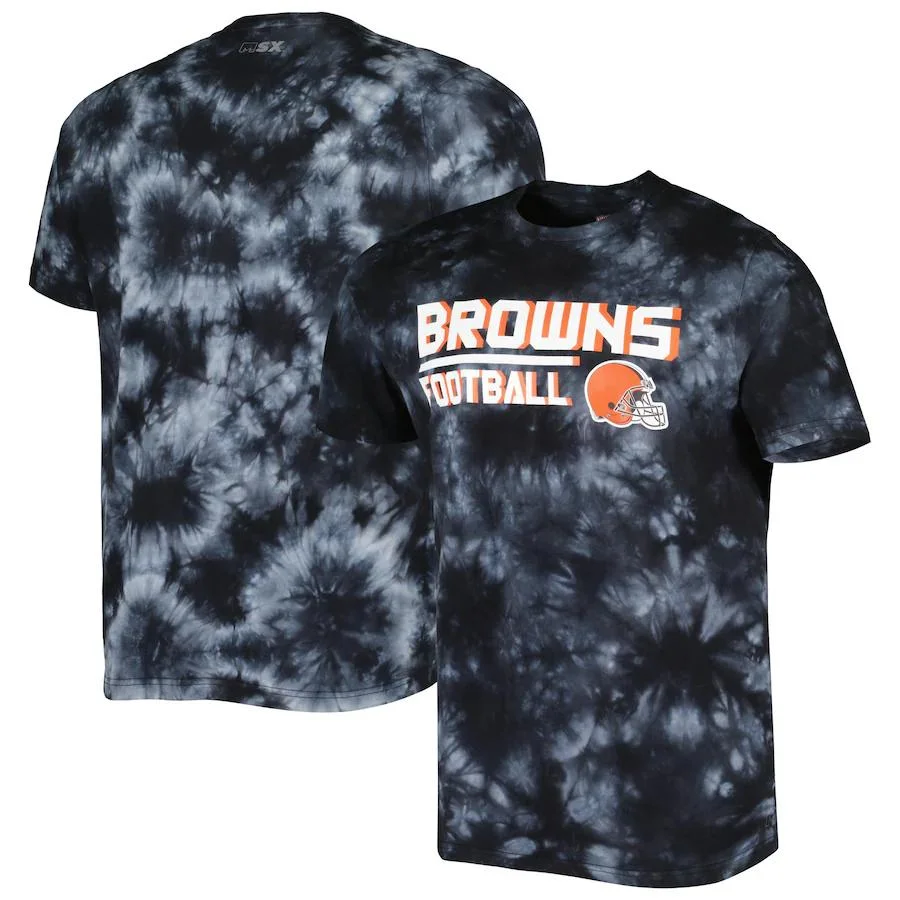 Wholesale Men&prime;s Browns Bills Steelers 49ers Ravens Msx by Michael Strahan Black Recovery Tie-Dye T-Shirt