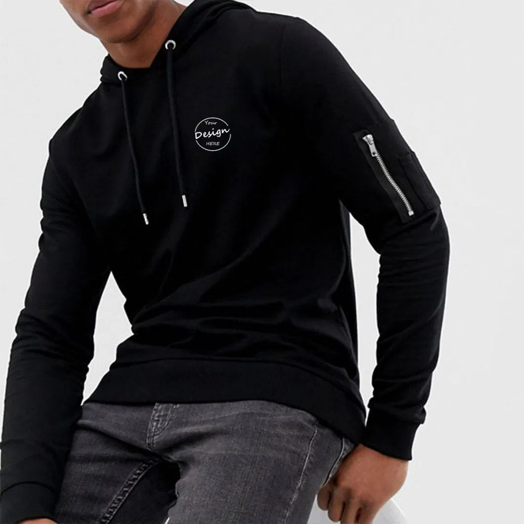 High Quality Casual Sportswear Embroidered OEM Wholesale Regular Fit Cotton Zipper Pocket Men Gym Hoodies