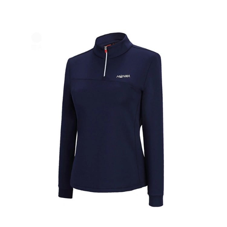 Women Layered-Look Sleeve Golf Shirt High Quality Women&prime;s Long Sleeve Polo Shirt