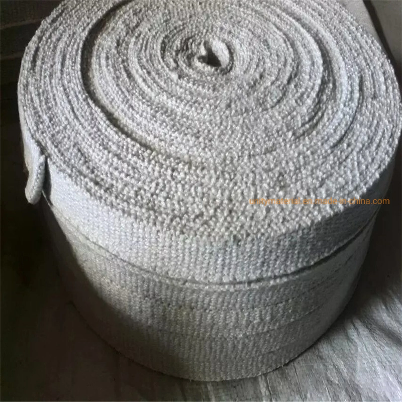 1260c Heat Proof Fibre Wool Fabric Thermal Insulation Braided Ceramic Fibre Tape Sleeve for Joint Sealing Fire Door with Ss Stainless Wire