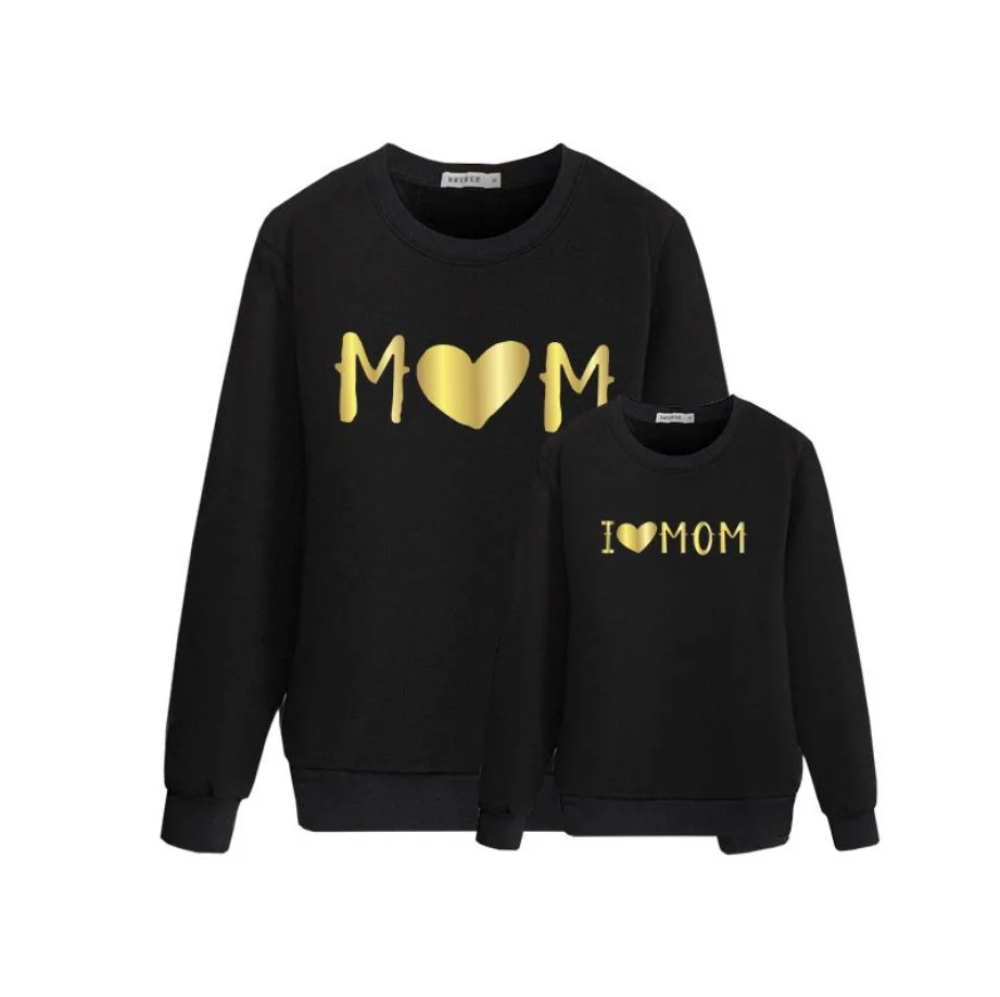 Mommy and Me Matching Outfits Hot Selling Cotton Clothing Fashion Casual Clothes Long Sleeve Shirt for Cute Printing Parent-Child