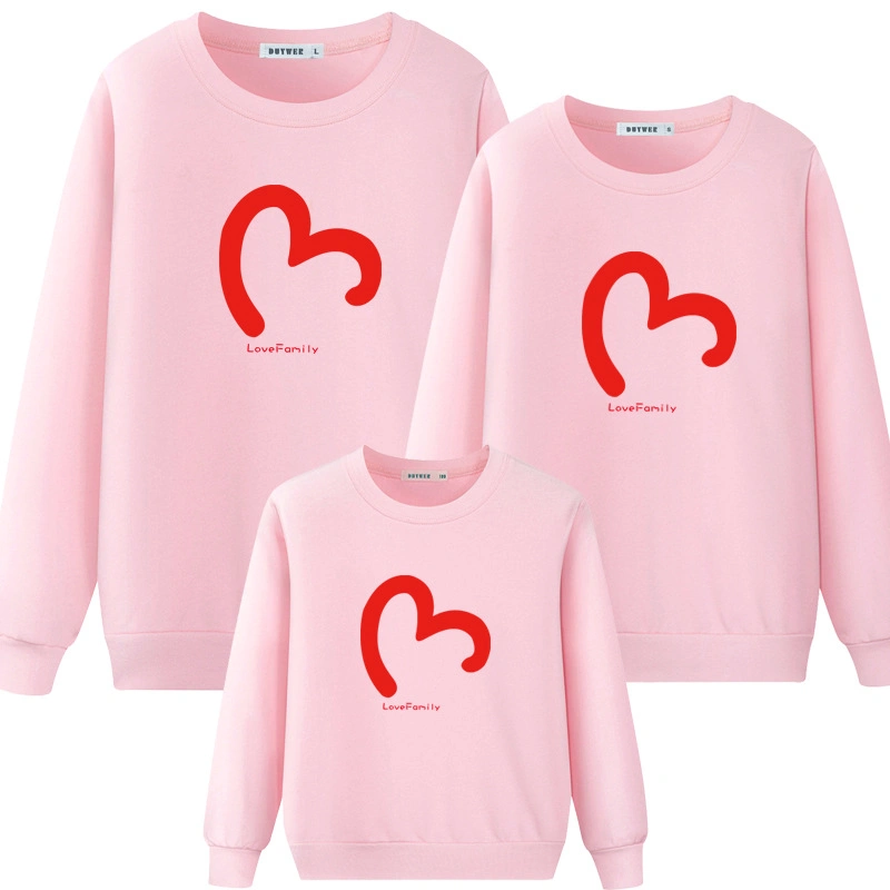 Family Matching Outfits Clothes Long Sleeve Pullover Sweatshirt Tops Shirt for Holiday Love Men Boy Girl