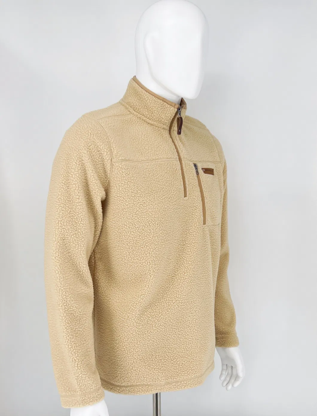 Standing Collar Custom Wear Long Sleeve Cationic Fleece Casual