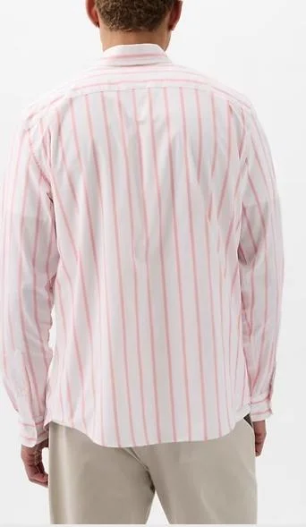 Hot Fashionabke Casual Design Pink Striped Long Sleeve Shirt for Men