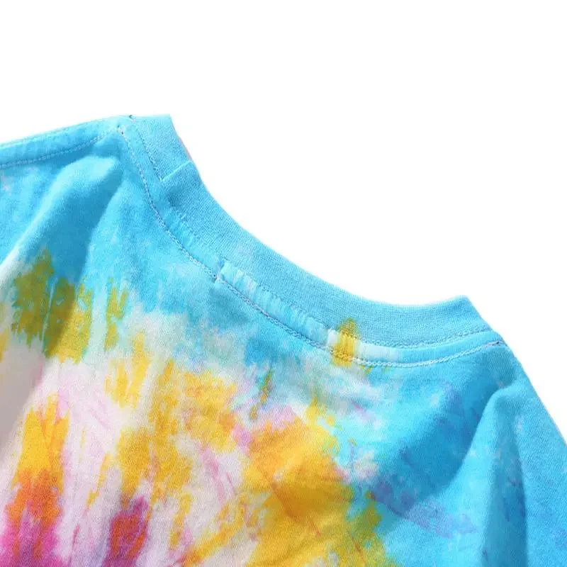 Wholesale Fashion Tie Dye Printed Mens Oversized Cotton Streetwear Gym T Shirt