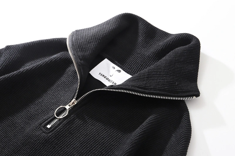 Knitted Version High-Neck Zipper Inner Bottom Coat Hoody Hooded Sweater