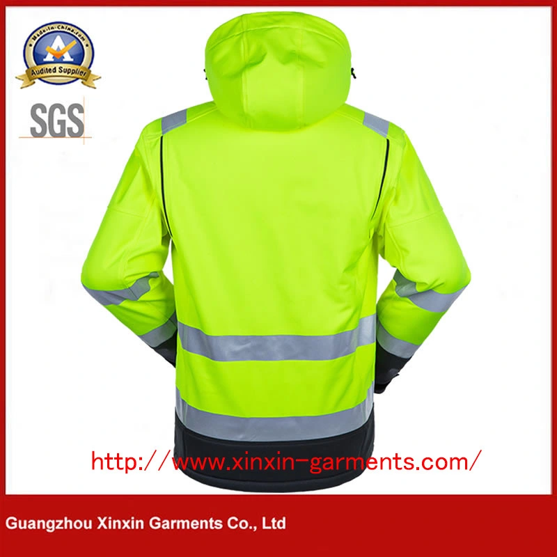 Safety Fluorescent Green Wholesale PPE Work Hi-Vis Reflective Long Sleeve Mens Stripe Polo High Visibility Safety Shirts (W2403)