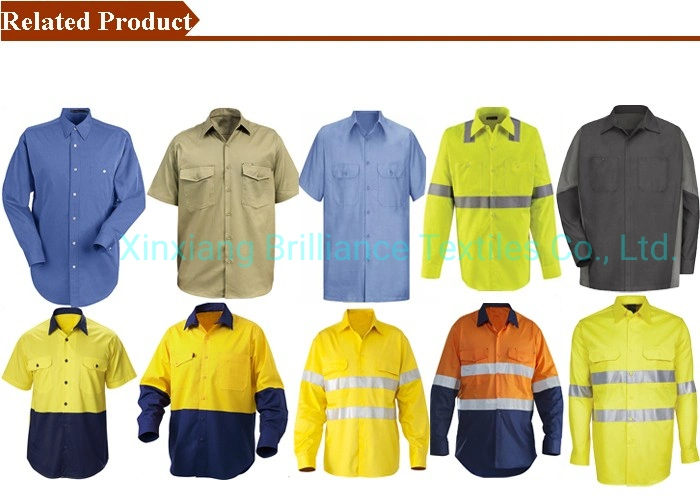 Safety Construction Work Shirts Long Sleeve Wood Working Shirt Custom Fr Welding Fire Retardant Shirts Wholesale