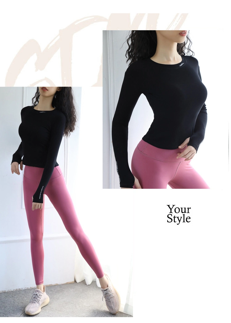 Yoga Shirt for Women Long Sleeve Blouse Fitness Sports Sexy Workout Running T-Shirts