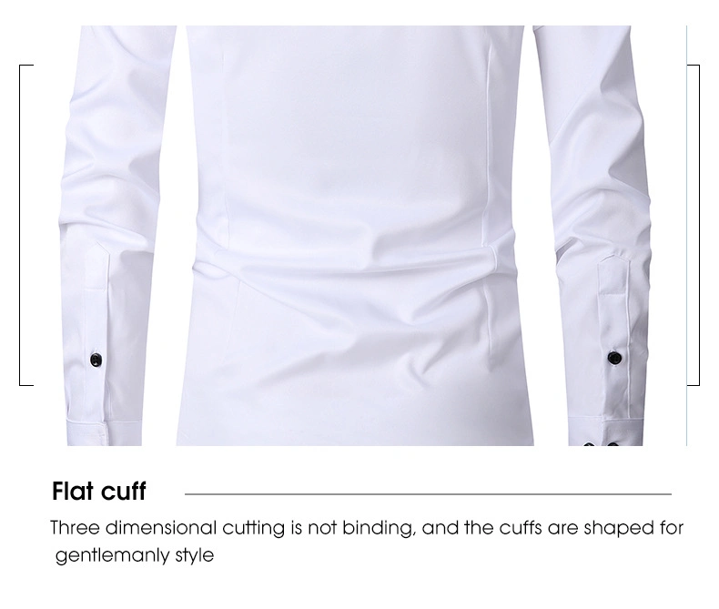 OEM Wholesale Luxury Brand Plus Size White Cotton Office Long Sleeve Casual Formal Shirts for Men