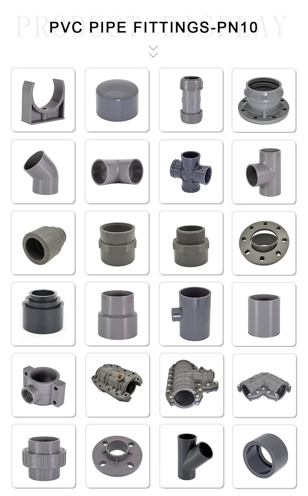 Long Service Life PVC Rubber Ring Joint Fittings Equal Tee