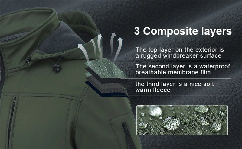 OEM High Quality 3 in 1 Custom Color Custom Waterproof Warm Coat Windproof Zip Garment Dyed Windbreaker Jacket