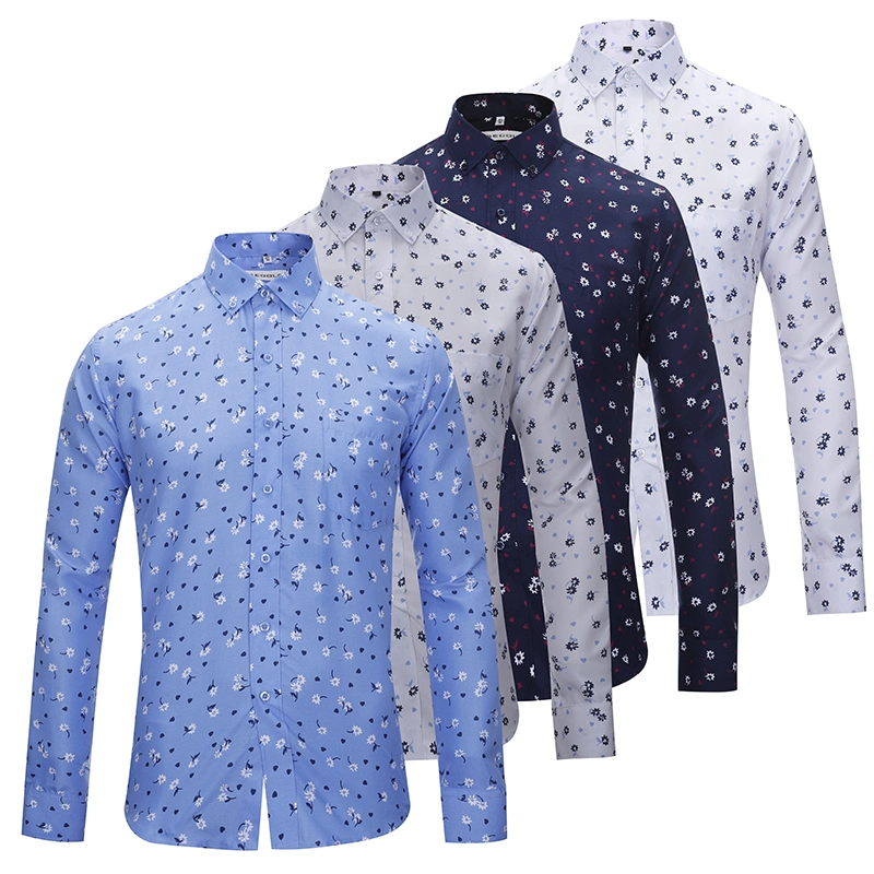 OEM Wholesale Luxury Brand Plus Size White Cotton Office Long Sleeve Casual Formal Shirts for Men