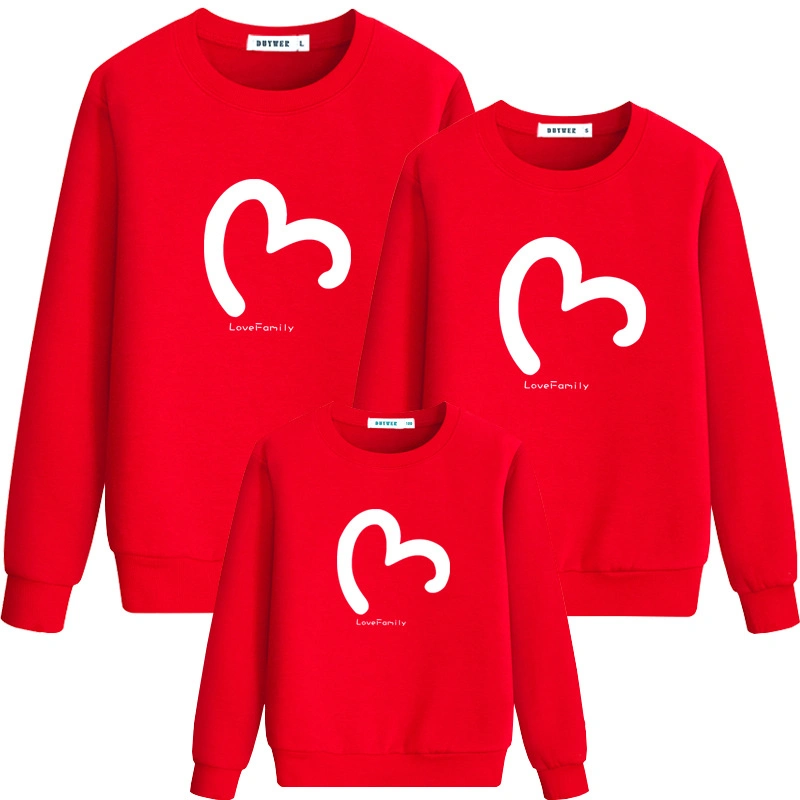 Family Matching Outfits Clothes Long Sleeve Pullover Sweatshirt Tops Shirt for Holiday Love Men Boy Girl