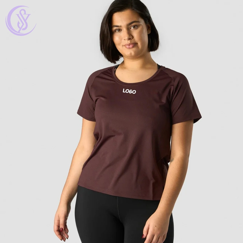 Custom Styled Women Classic Crew Neck Short Sleeve Fitness Apparel Women Sports Tee Gym Running Wear T-Shirts