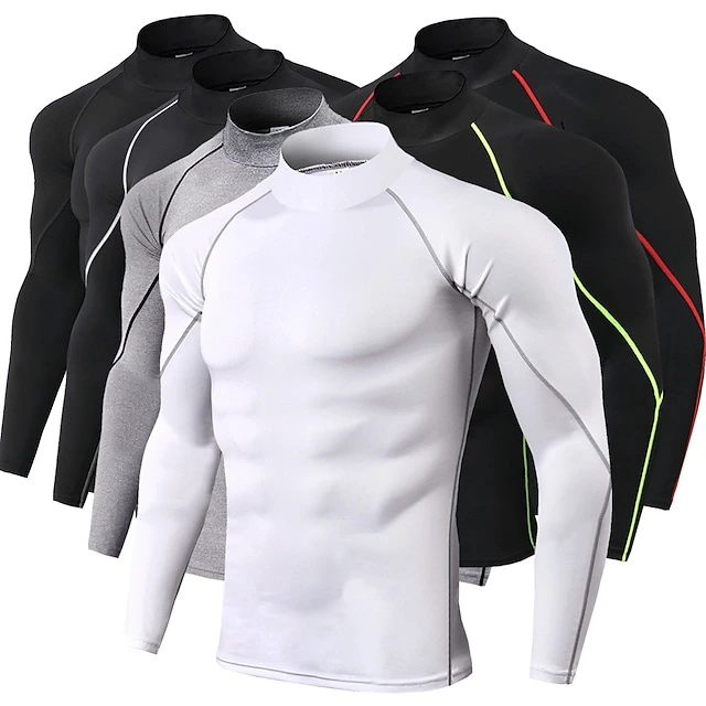 2024 Custom Workout Athletic 5% off Gym Compression Fashion Fitness Shirt Polyester Quick Dry Fitted Long Sleeves Shirts for Men