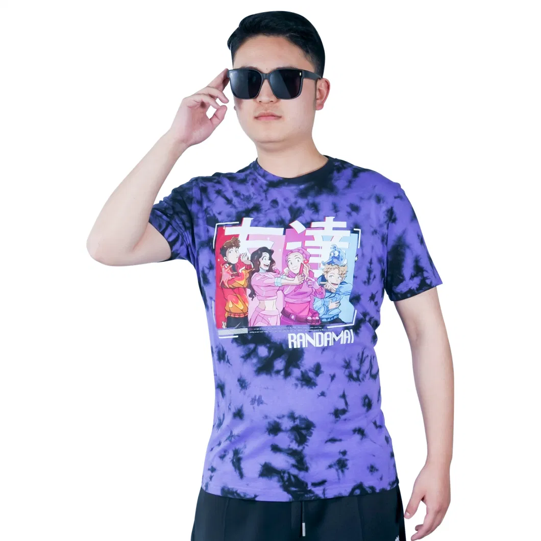 Unisex Streetwear T Shirt Printing Tie Dye Short Sleeve Men&prime; S Hip Hop T Shirts