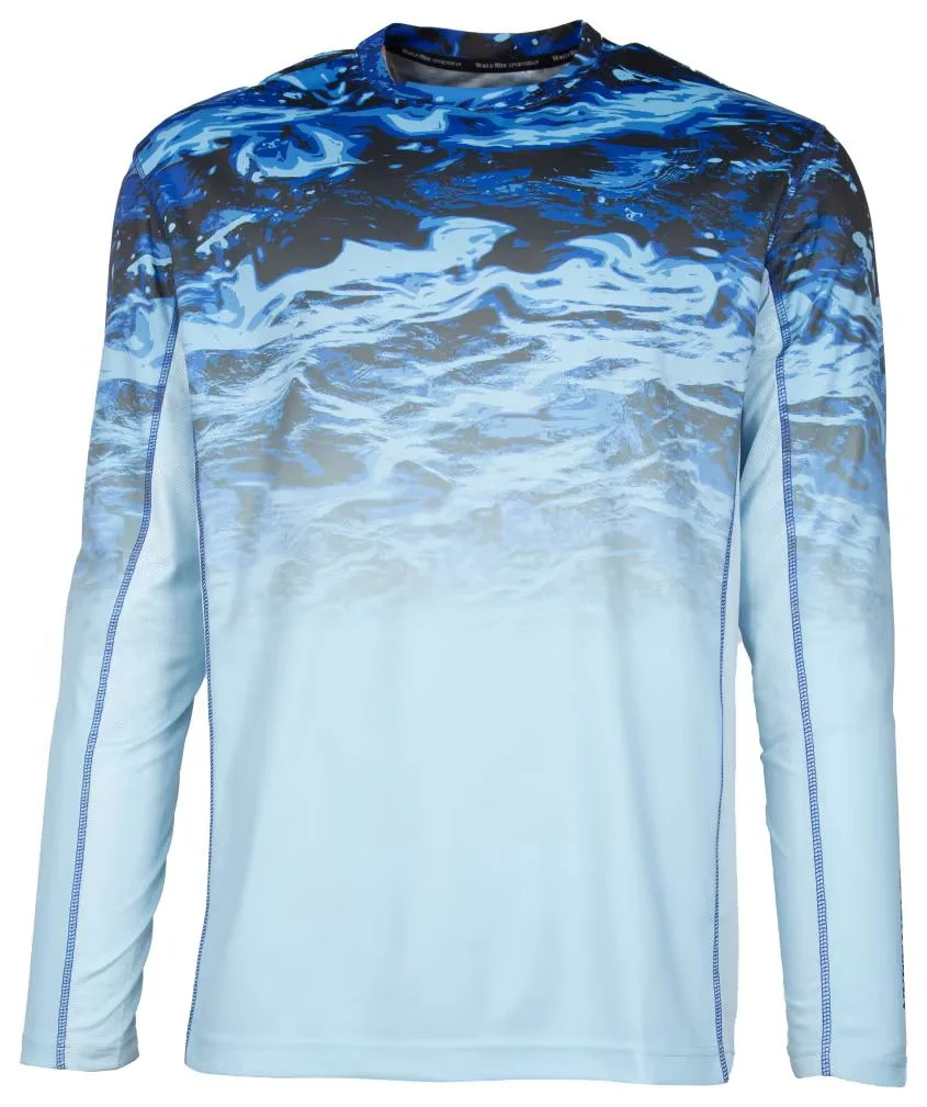 High Quality Custom Your Design Sublimation Printing Long Sleeves Customized Fishing Crewneck Shirts Fitted Jersey Patchwork Breathable T Shirt