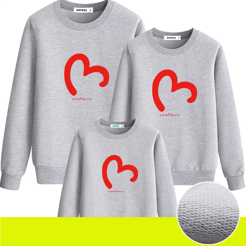 Family Matching Outfits Clothes Long Sleeve Pullover Sweatshirt Tops Shirt for Holiday Love Men Boy Girl