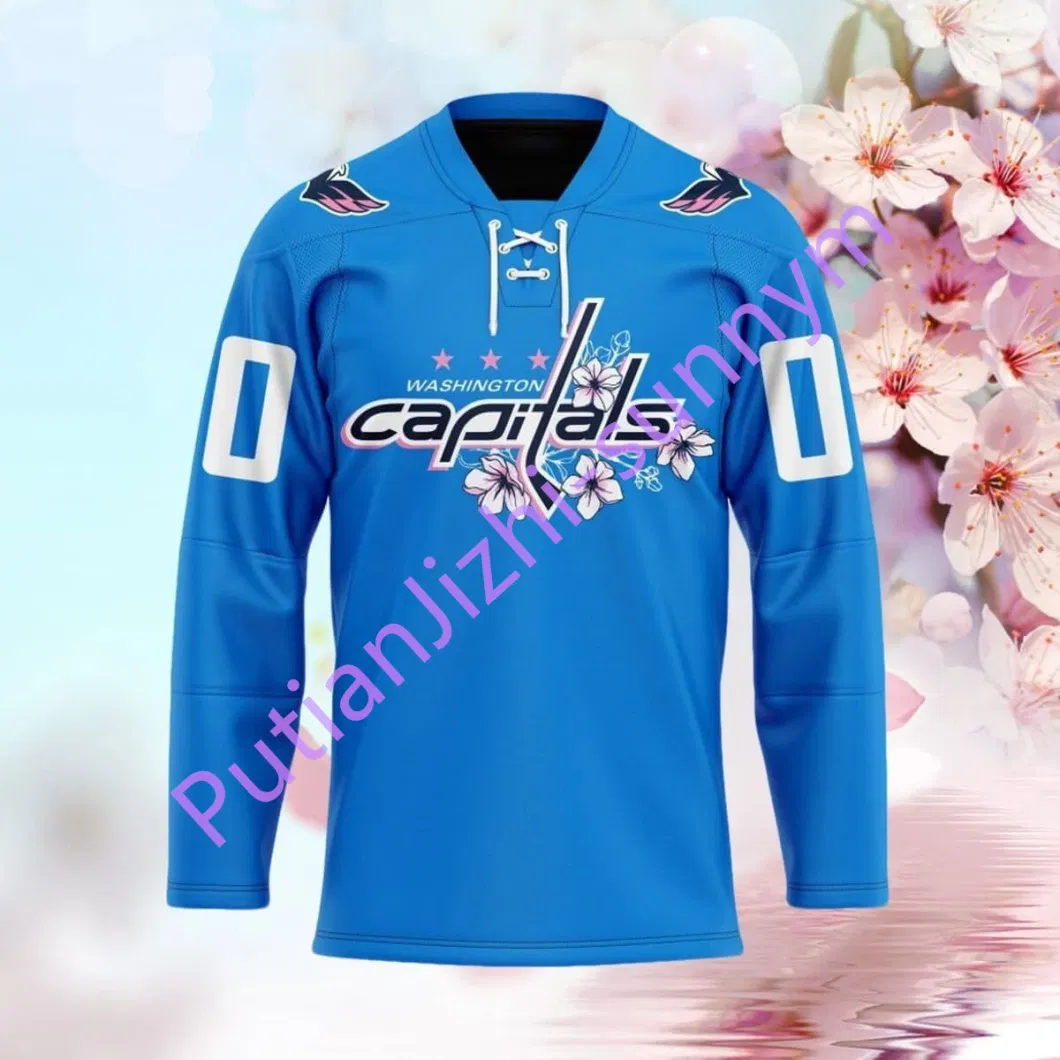 Washington Capitals Personalized 2024 Cherry Blossom Hoodie Hockey Baseball Jersey T Shirt Long Sleeve Print Stitched Wholesale &amp; Retail