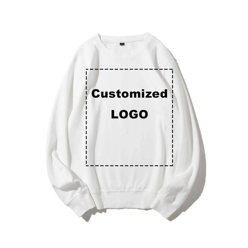 DIY Logo High-Quality Fashion Cotton Hoodies Sweatshirt Custom Personal Logo Design Brand DIY Print Embroidery Hoody Round Neck