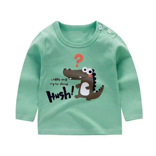 Baby Cute T Shirt Long Sleeve Cartoon Clothing Boys Tee Tops Soft Girl Casual Cotton Bottoming Shirt