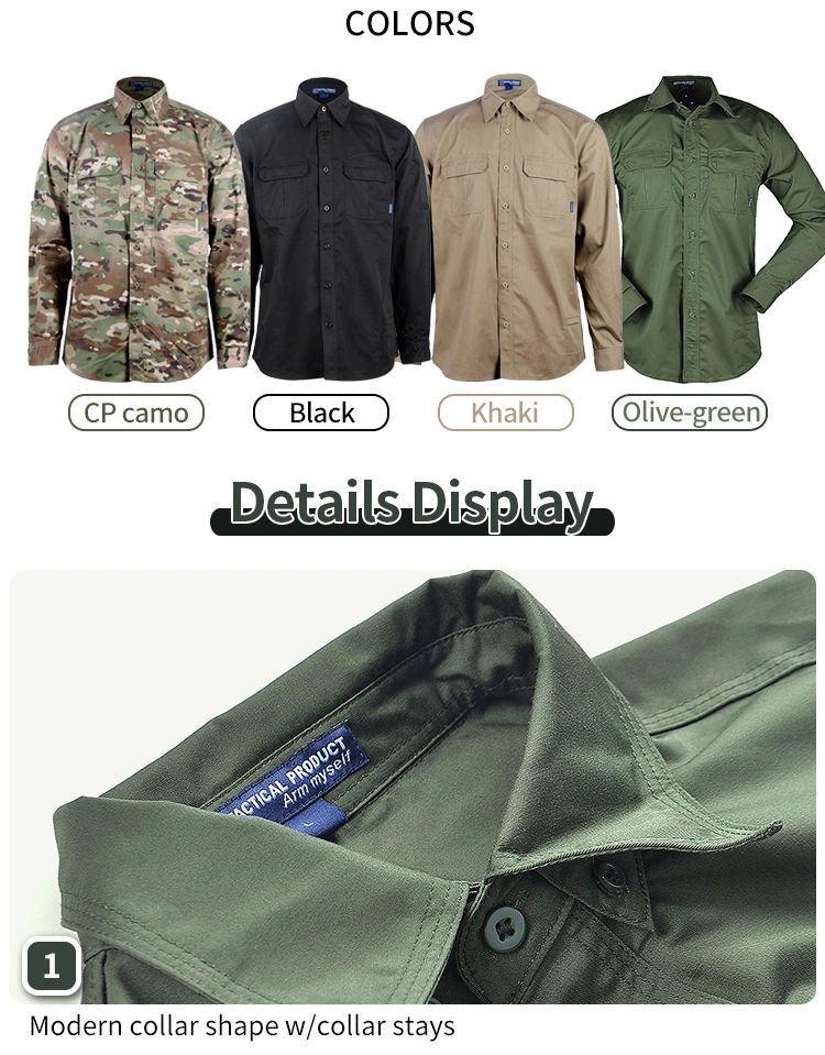 Olive Green Tactical Long Sleeve Shirt Army Suit Tactical Shirt